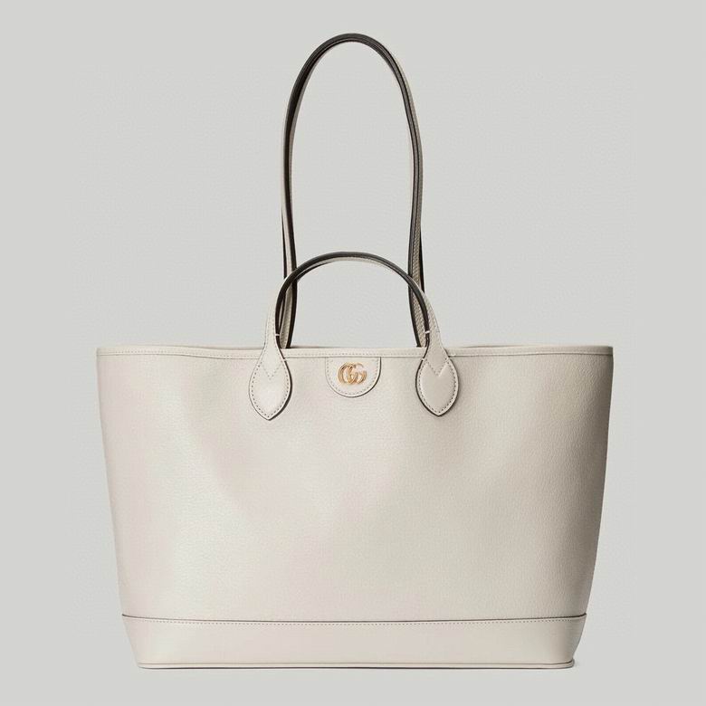 Gucci Ophidia Medium Tote Bag in Off-White Leather with Double G