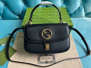 Gucci Blondie Small Top-Handle Bag in Black Leather with Interlocking G