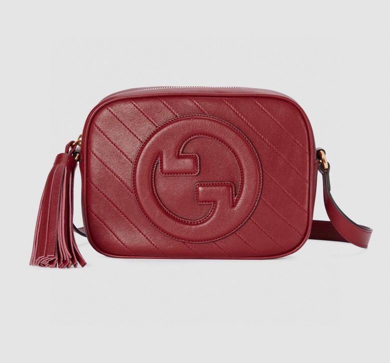Gucci Blondie Small Shoulder Bag in Burgundy Leather with Tassel