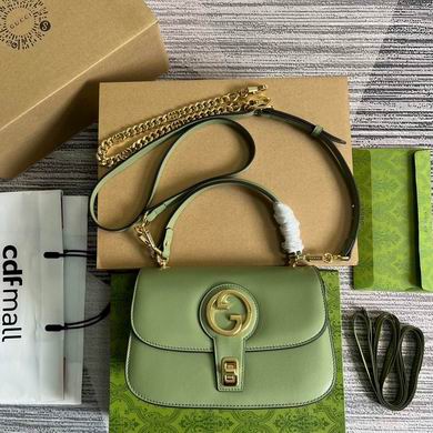 Gucci Blondie Small Top-Handle Shoulder Bag in Sage Green Leather