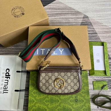 Gucci Blondie Mini Shoulder Bag in Beige/Ebony GG Supreme Canvas