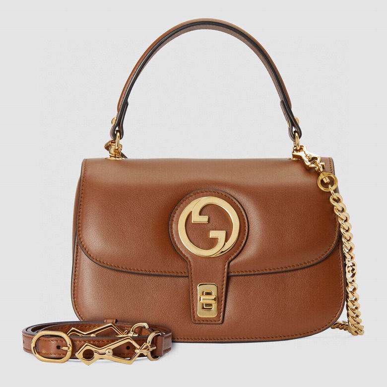 Gucci Blondie Small Top-Handle Bag in Brown Leather with Interlocking G