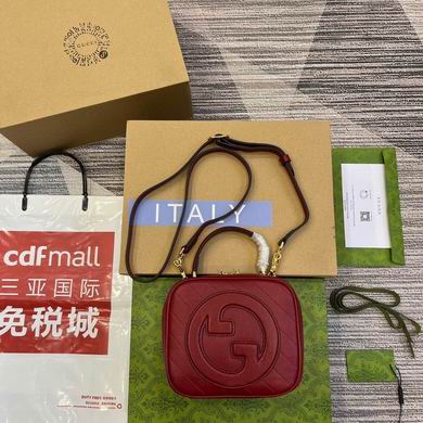 Gucci Blondie Small Top-Handle Camera Bag in Red Leather with Strap