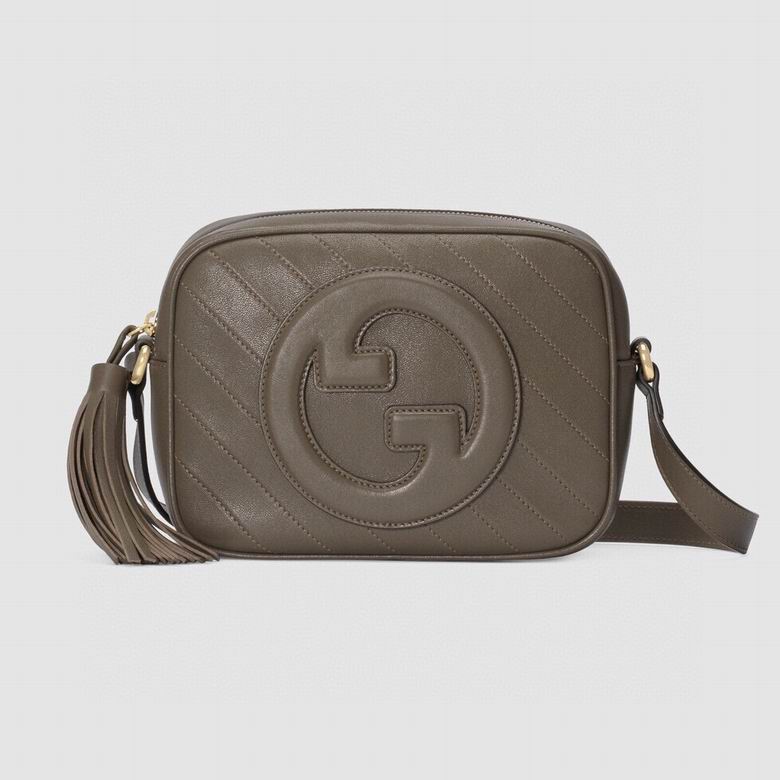 Gucci Blondie Small Shoulder Bag in Taupe Brown Leather with Tassel