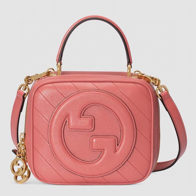 Gucci Blondie Top-Handle Mini Bag in Pink Diagonal Quilted Leather