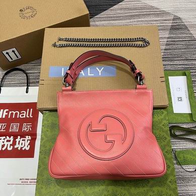 Gucci Blondie Top-Handle Shoulder Bag in Coral Pink Leather