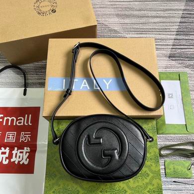 Gucci Blondie Mini Oval Crossbody Bag in Black Quilted Leather