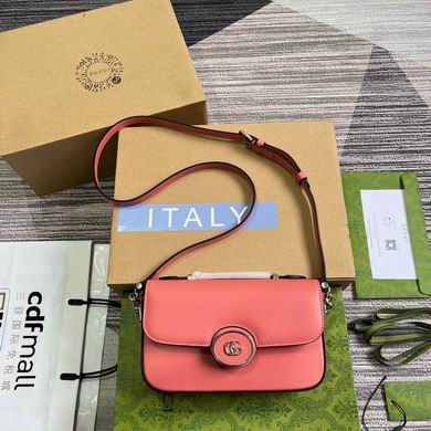 Gucci Petite GG Mini Shoulder Bag in Pink Leather