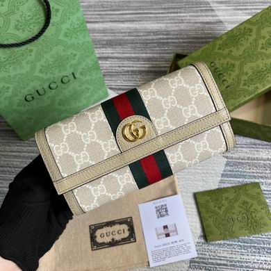 Gucci Ophidia GG Continental Wallet in Beige GG Canvas with Web Stripe