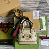 Gucci Horsebit 1955 Mini Top-Handle Bag in Beige GG Supreme Canvas