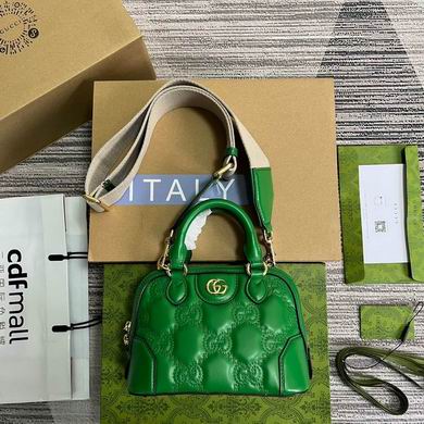 Gucci GG Matelassé Mini Top-Handle Bag in Green Quilted Leather
