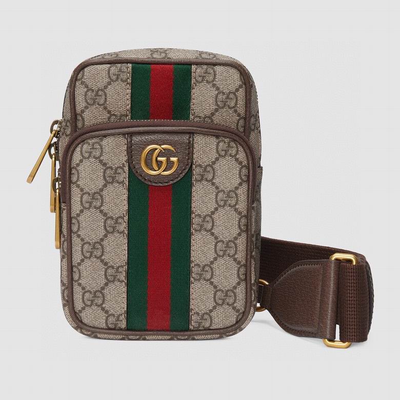 Gucci Ophidia Mini GG Supreme Canvas Crossbody Bag with Web Stripe