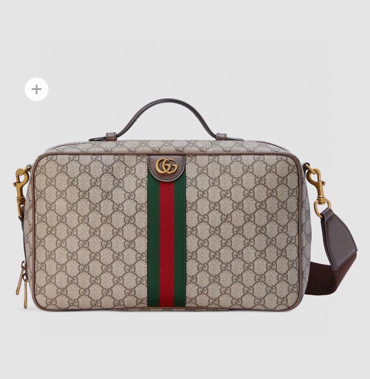 Gucci Ophidia GG Supreme Canvas Top-Handle Crossbody Bag with Web Stripe
