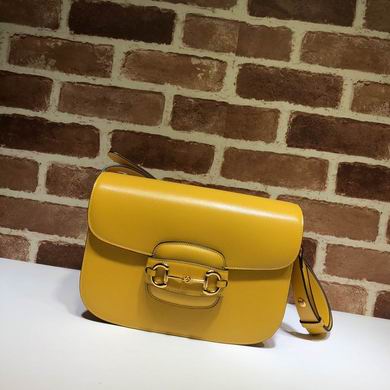 Gucci Horsebit 1955 Small Shoulder Bag in Yellow Leather