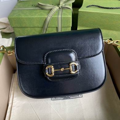 Gucci Horsebit 1955 Mini Shoulder Bag in Black Leather with Gold Hardware