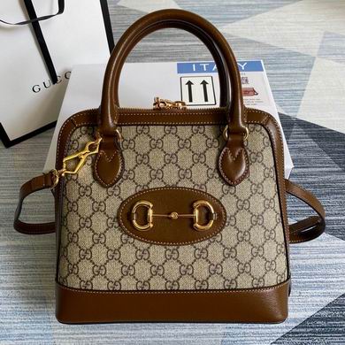 Gucci Horsebit 1955 Small Top-Handle Bag in Beige GG Supreme Canvas