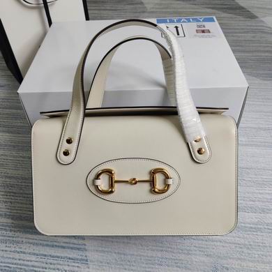 Gucci Horsebit 1955 Small Top-Handle Bag in White Leather