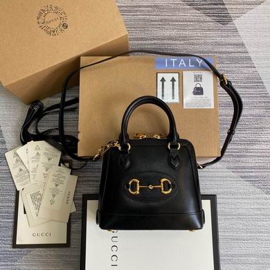 Gucci Horsebit 1955 Mini Top-Handle Bag in Black Leather with Strap