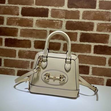 Gucci Horsebit 1955 Mini Top-Handle Bag in White Leather