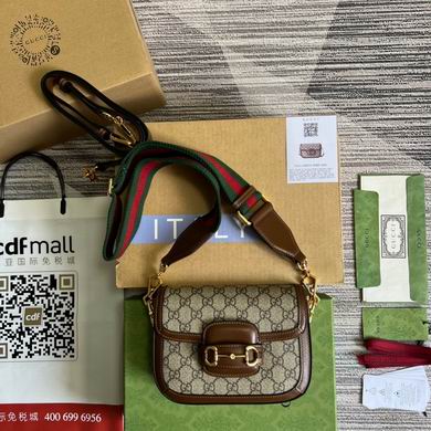 Gucci Horsebit 1955 Mini Shoulder Bag in GG Supreme Canvas with Web Strap