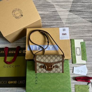 Gucci Horsebit 1955 Mini Shoulder Bag in Beige GG Supreme Canvas