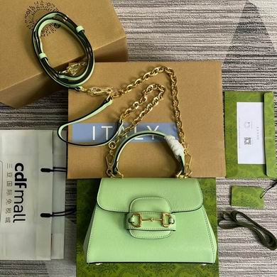Gucci Horsebit 1955 Small Top-Handle Bag in Mint Green Leather