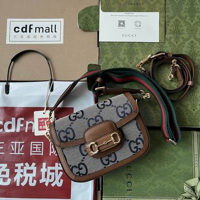 Gucci Horsebit 1955 Mini Shoulder Bag in Maxi GG Canvas with Web Strap