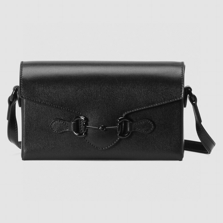 Gucci Horsebit Mini Shoulder Bag in Black Leather with Black Hardware