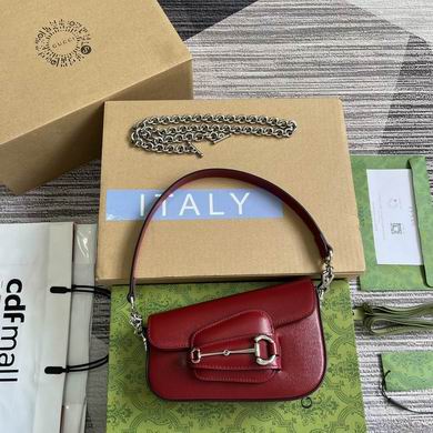 Gucci Horsebit 1955 Mini Shoulder Bag in Dark Red Leather with Chain Strap
