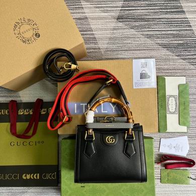 Gucci Diana Mini Tote Bag with Bamboo Handle in Black Leather