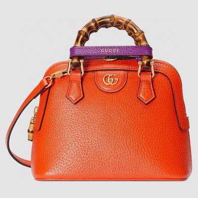 Gucci Diana Mini Top-Handle Bag in Orange Leather with Bamboo Handle