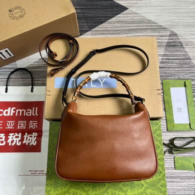 Gucci Diana Medium Shoulder Bag with Bamboo Handle in Tan Brown Leather