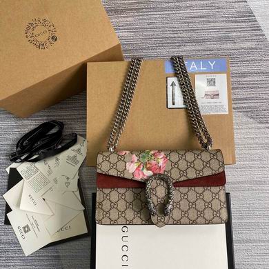 Gucci Dionysus Small Shoulder Bag in GG Supreme Canvas with Blooms Print