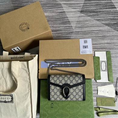 Gucci Dionysus Mini Chain Bag in Beige/Ebony GG Supreme Canvas