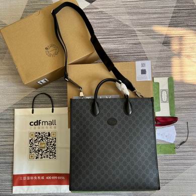 Gucci Medium Tall Tote Bag in Black GG Supreme Canvas with Shoulder Strap