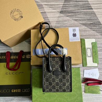 Gucci Mini Tote Bag with Interlocking G in Black GG Denim