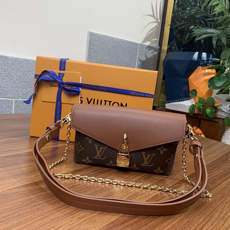 Louis Vuitton Padlock on Strap Crossbody Bag in Monogram Canvas and Brown Leather