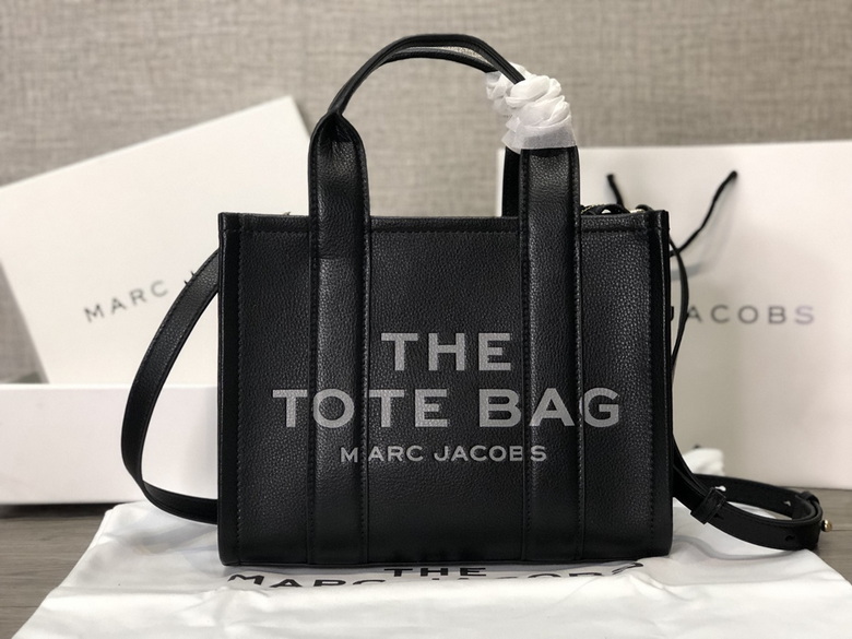 Marc Jacobs The Leather Small Tote Bag with Crossbody Strap in Black