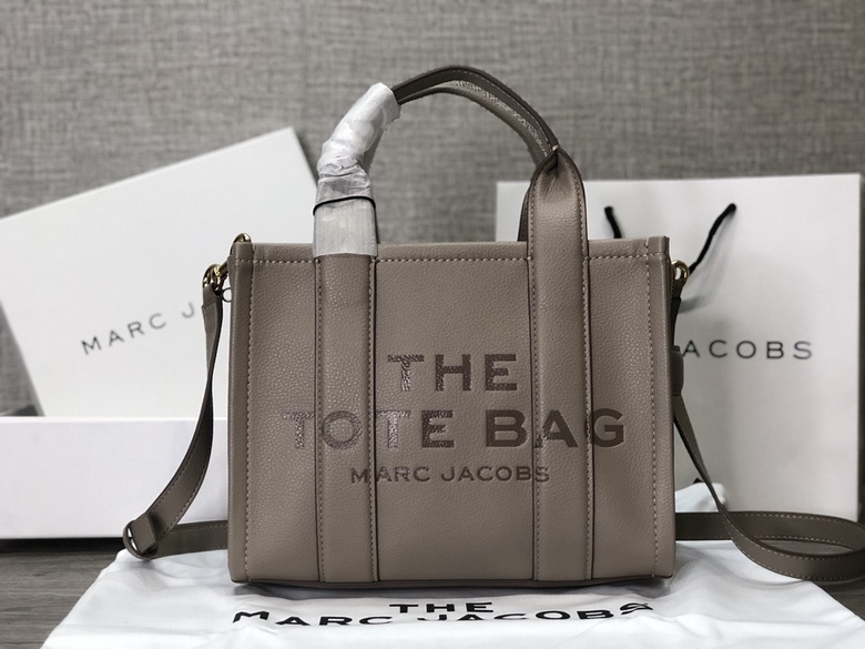 Marc Jacobs The Leather Small Tote Bag with Crossbody Strap in Taupe