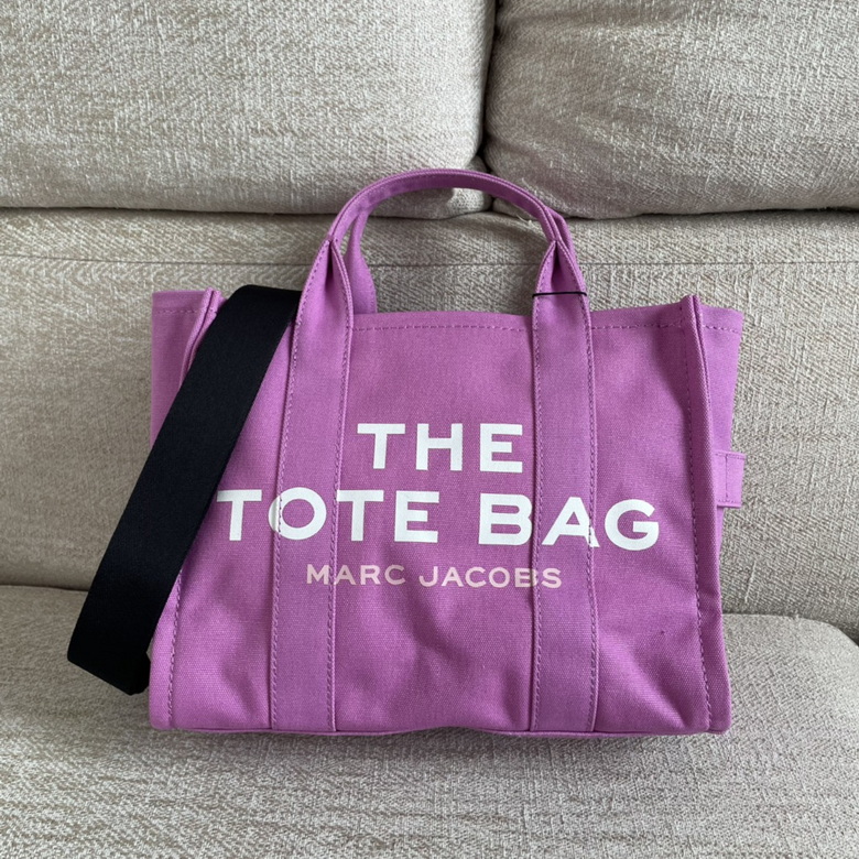 Marc Jacobs The Tote Bag Large Canvas Tote with Crossbody Strap in Purple