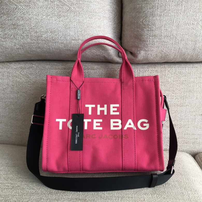 Marc Jacobs The Tote Bag Large Canvas Tote with Crossbody Strap in Pink