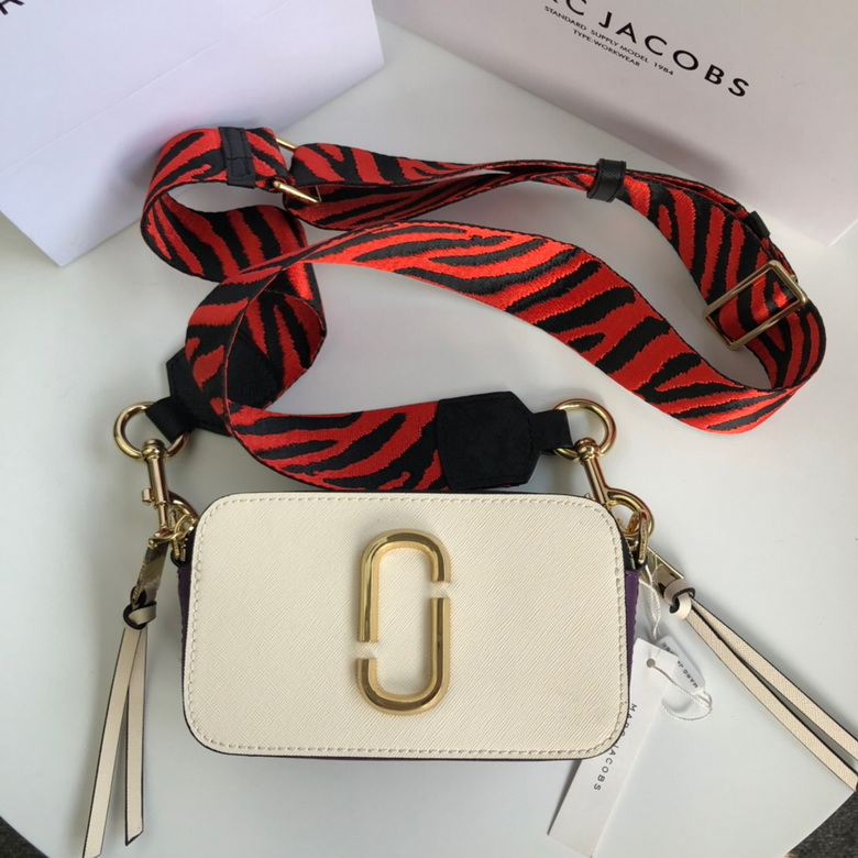 Marc Jacobs Snapshot Small Camera Crossbody Bag in White Colorblock Leather