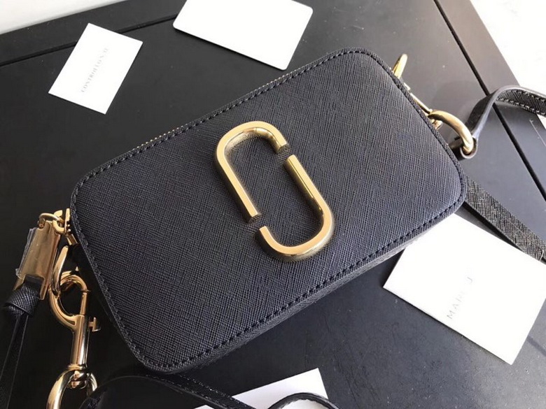 Marc Jacobs Snapshot Small Camera Crossbody Bag in Black Saffiano Leather