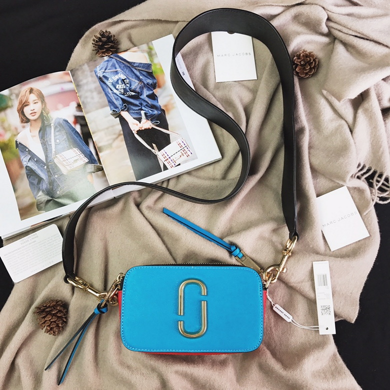 Marc Jacobs Snapshot Small Camera Crossbody Bag in Blue Colorblock Leather