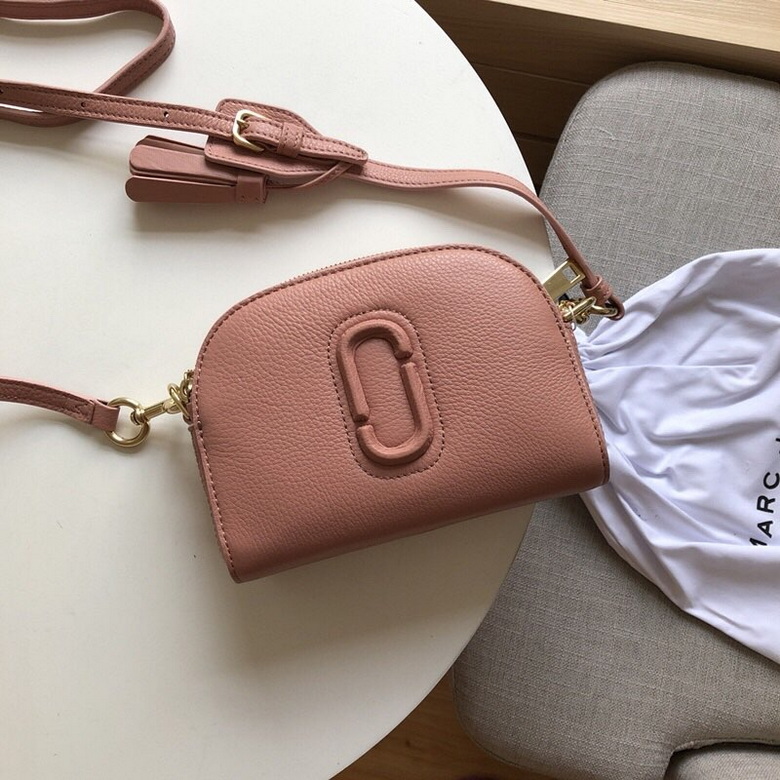 Marc Jacobs Shutter Zip-Top Crossbody Bag in Dusty Rose Pebbled Leather