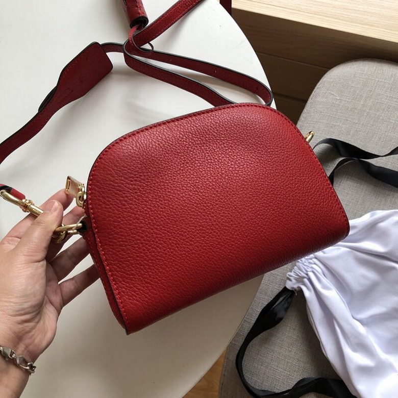 Marc Jacobs Half-Moon Crossbody Bag in Red Grained Leather