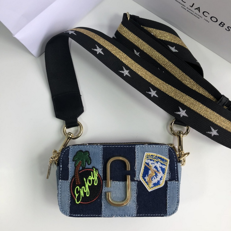 Marc Jacobs Snapshot Small Camera Bag in Patchwork Denim with Patches