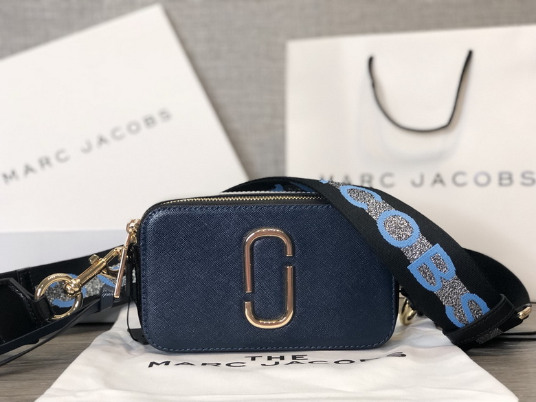Marc Jacobs Snapshot Camera Crossbody Bag in Navy Saffiano Leather