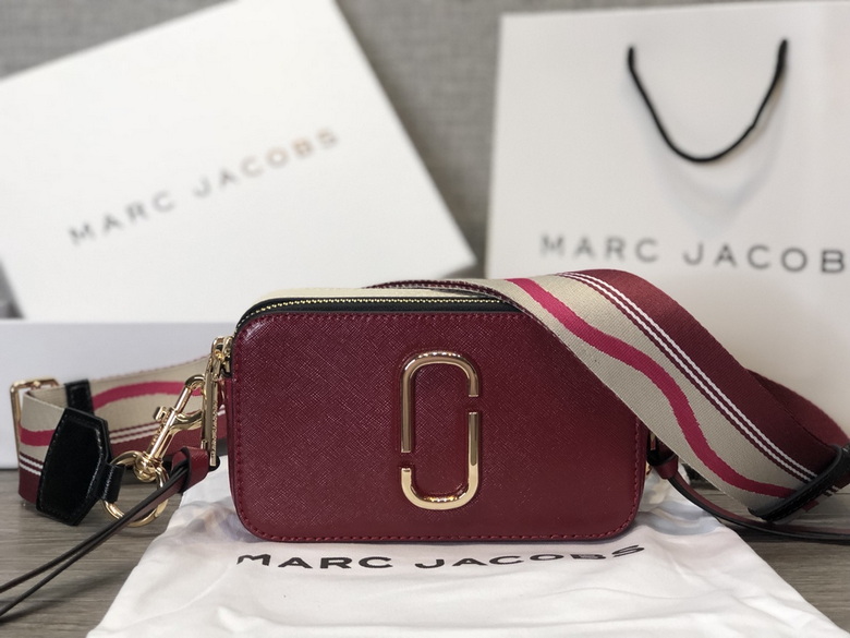 Marc Jacobs Snapshot Camera Crossbody Bag in Burgundy Textured Leather