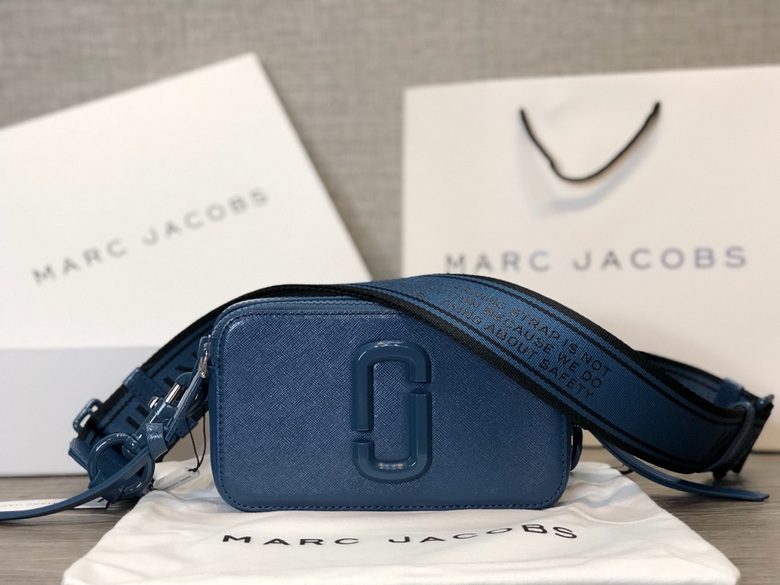 Marc Jacobs Snapshot Camera Crossbody Bag in Navy Blue Saffiano Leather